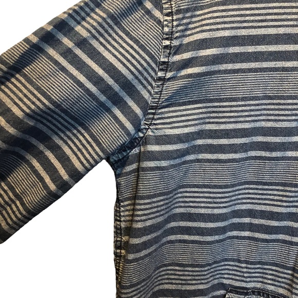 American Eagle Blue Striped Lightweight Hoodie with Buttons size XL Men’s - Picture 6 of 11
